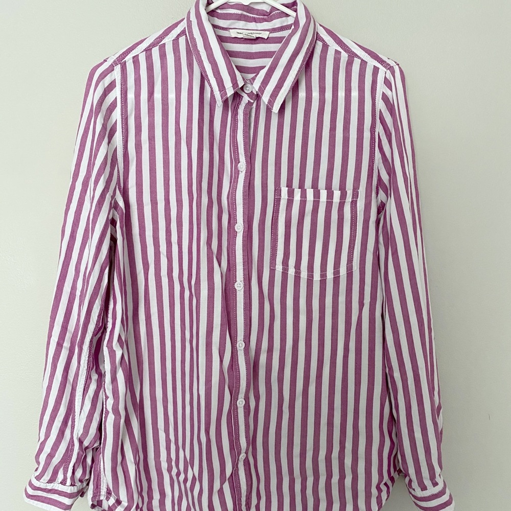 Beach Lunch Lounge Striped Tunic Shirt Medium